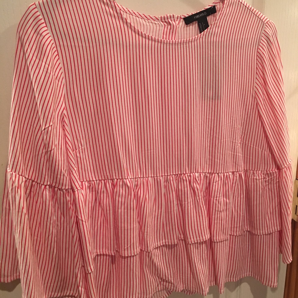 Forever 21 small red and white blouse